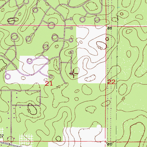 Topographic Map of Sugarmill Woods, FL