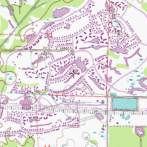 Topographic Map of The Meadows, FL