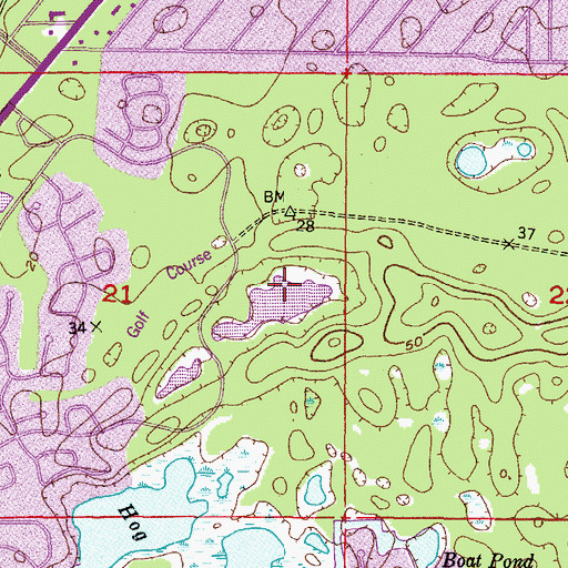Topographic Map of Timber Pines, FL