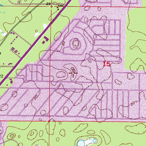 Topographic Map of Weeki Wachee Acres, FL