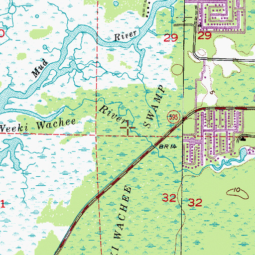 Topographic Map of Weeki Wachee Gardens, FL