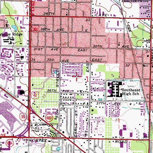 Topographic Map of West Samoset, FL