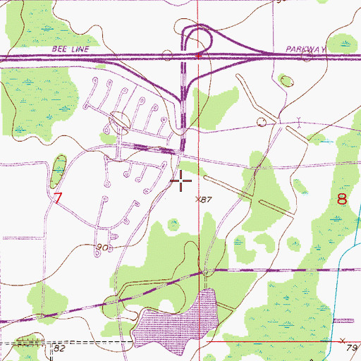 Topographic Map of Williamsburg, FL