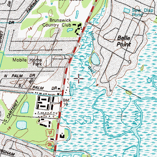 Topographic Map of Country Club Estates, GA