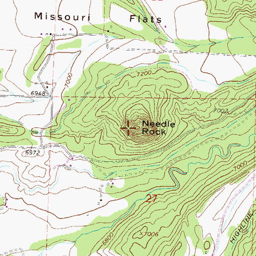 Topographic Map of Needle Rock, CO