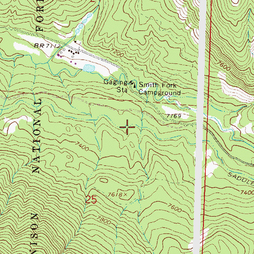 Topographic Map of Smith Fork Campground, CO