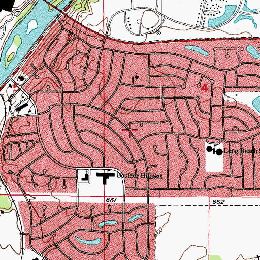 Topographic Map of Boulder Hill, IL