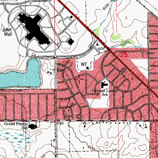 Topographic Map of Crystal Lawns, IL