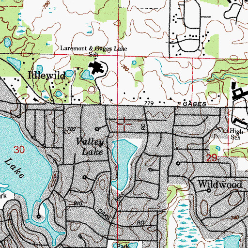 Topographic Map of Gages Lake, IL