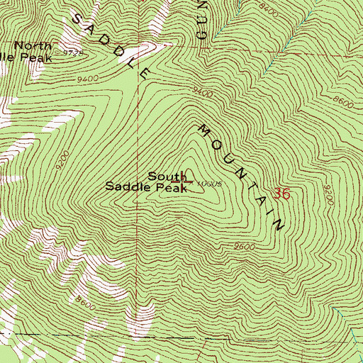 Topographic Map of South Saddle Peak, CO
