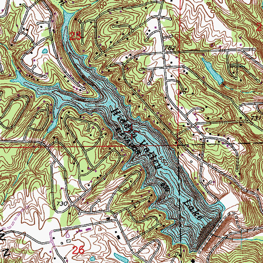 Topographic Map of Hidden Valley, IN