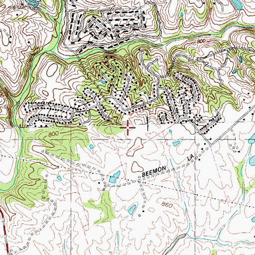 Topographic Map of Oakbrook, KY