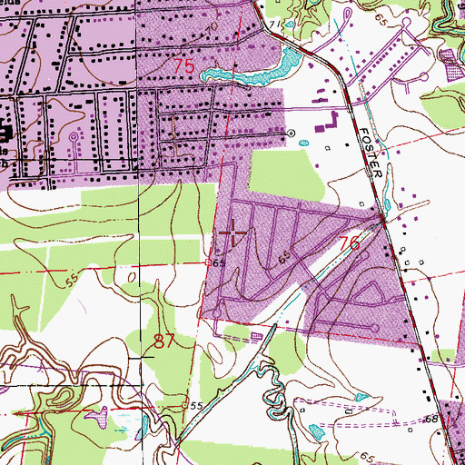 Topographic Map of Brownsfield, LA