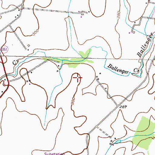 Topographic Map of Ballenger Creek, MD