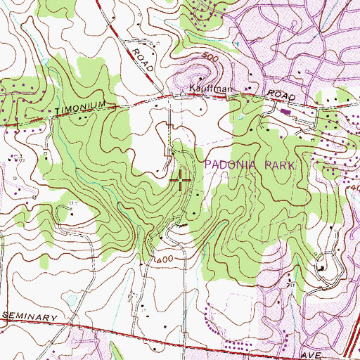 Topographic Map of Mays Chapel, MD