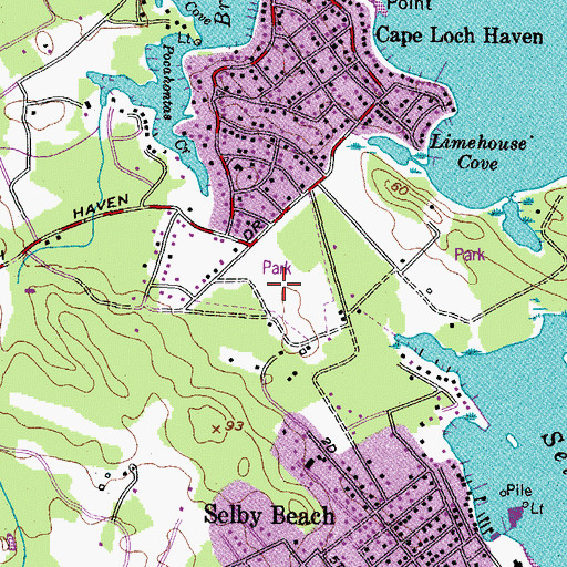 Topographic Map of Selby-on-the-Bay, MD
