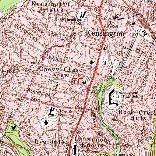 Topographic Map of South Kensington, MD