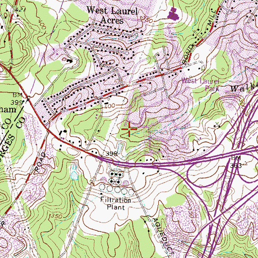 Topographic Map of West Laurel, MD