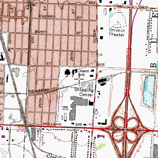 Topographic Map of Buena Vista, MI