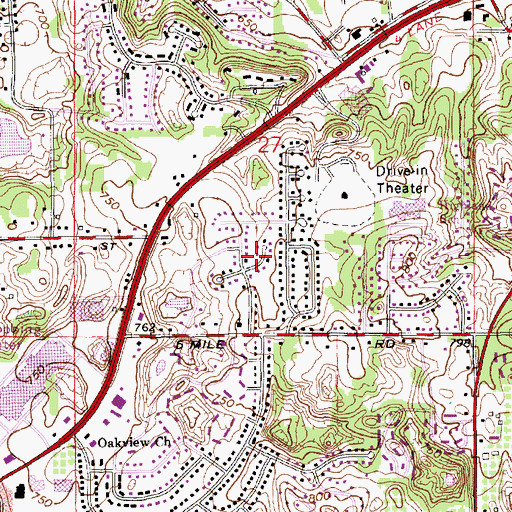 Topographic Map of Northview, MI