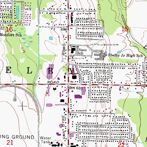Topographic Map of Shelby, MI