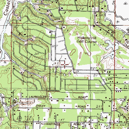 Topographic Map of Martin Bluff, MS