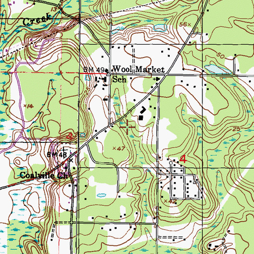 Topographic Map of Wool Market, MS