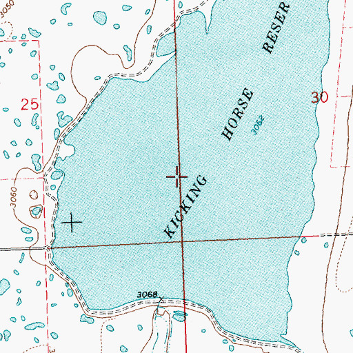Topographic Map of Kicking Horse, MT