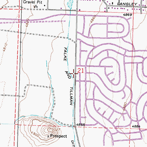 Topographic Map of Gardnerville Ranchos, NV