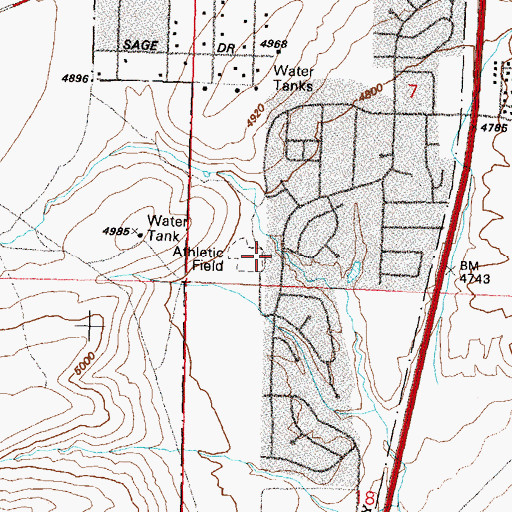 Topographic Map of Indian Hills, NV