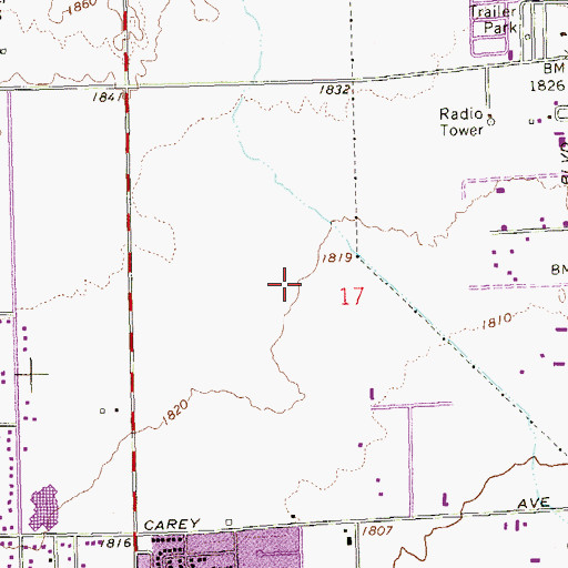 Topographic Map of Sunrise Manor, NV