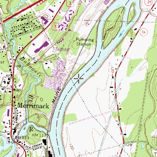 Topographic Map of East Merrimack, NH