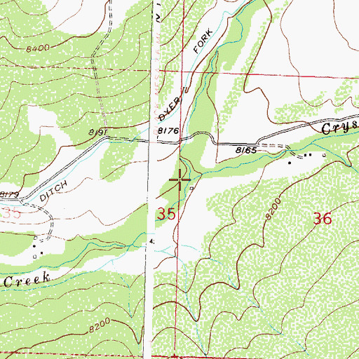 Topographic Map of Dyer Creek, CO