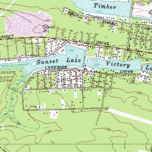 Topographic Map of Victory Lakes, NJ