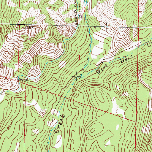 Topographic Map of West Dyer Creek, CO