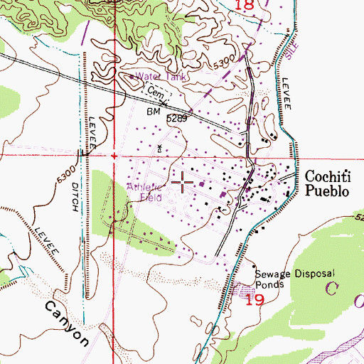 Topographic Map of Cochiti, NM