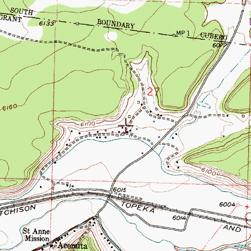 Topographic Map of North Acomita Village, NM