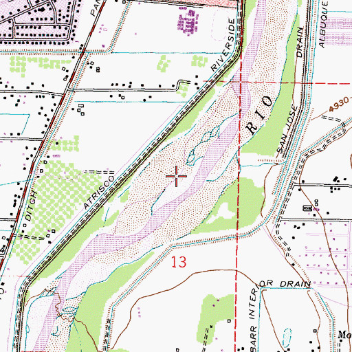 Topographic Map of South Valley, NM