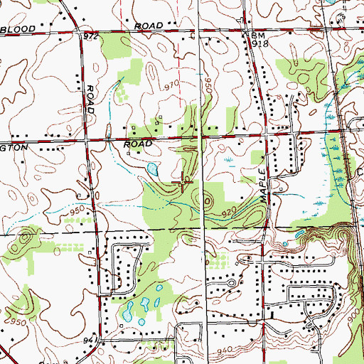 Topographic Map of Billington Heights, NY