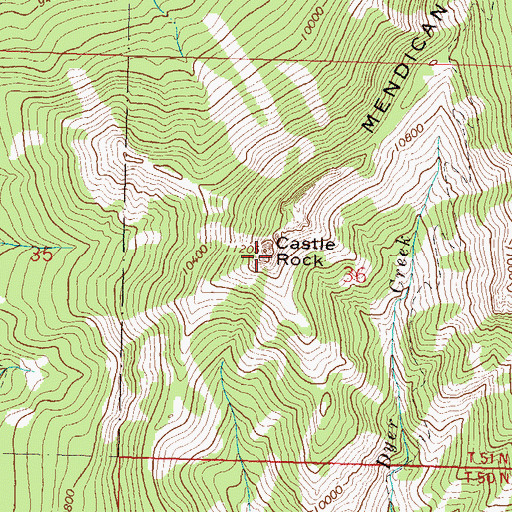Topographic Map of Castle Rock, CO