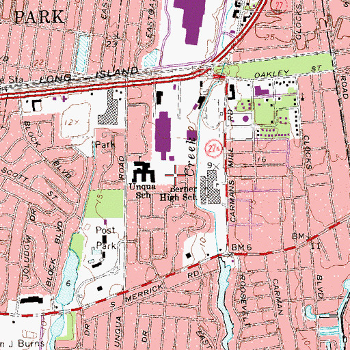 Topographic Map of East Massapequa, NY