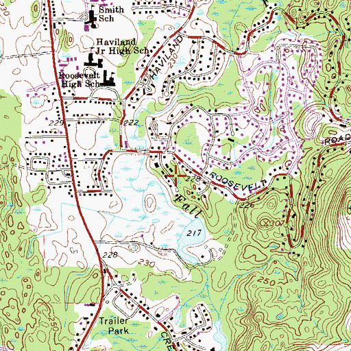 Topographic Map of Haviland, NY