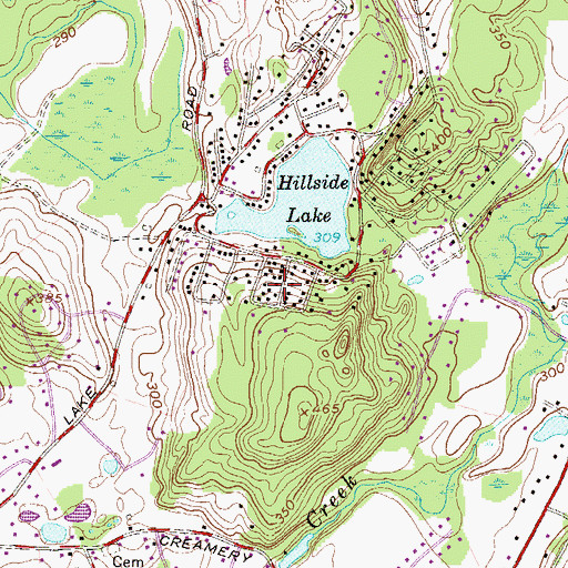 Topographic Map of Hillside Lake, NY