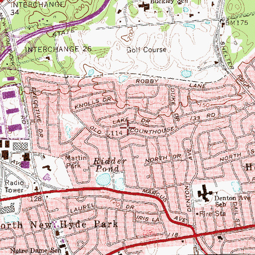 Topographic Map of Manhasset Hills, NY