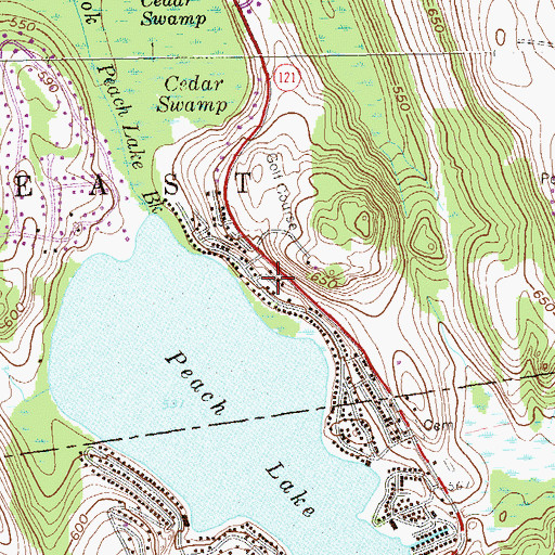 Topographic Map of Peach Lake, NY
