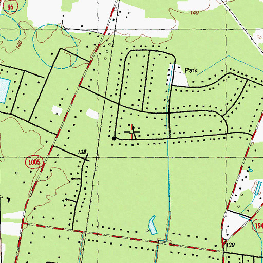 Topographic Map of Barker Ten Mile, NC