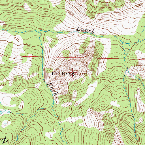 Topographic Map of The Knob, CO
