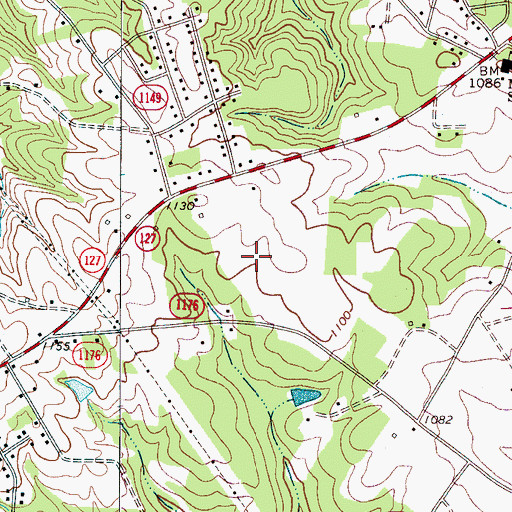 Topographic Map of Mountain View, NC