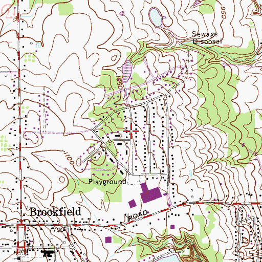 Topographic Map of Brookfield Center, OH