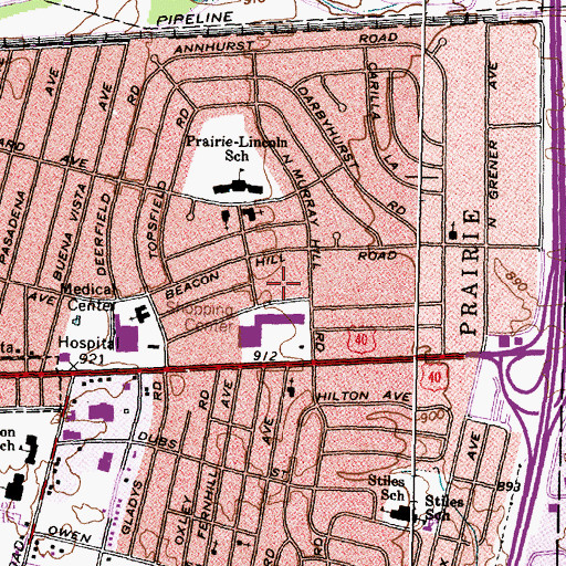 Topographic Map of Lincoln Village, OH